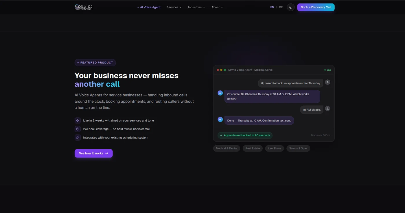 Asynq.ai — AI Solutions Platform project preview